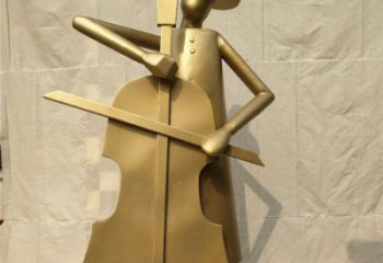 提琴雕塑定制，村標概念，不銹鋼提琴雕塑預定