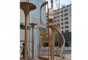 提琴雕塑選用，透雕系列，現代不銹鋼提琴雕塑優價