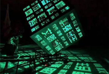 大型魔方雕塑選用，街道標識，燈光魔方雕塑廠家常用