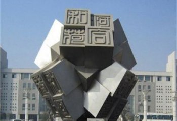 方塊雕塑供求，村標概念，不銹鋼方塊雕塑通用廠家