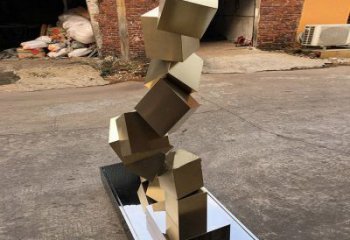 方塊雕塑精選，美陳雕塑，景觀不銹鋼方塊雕塑訂做