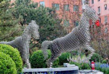 方塊馬雕塑標準，陸地擺件，戶外方塊馬雕塑定制