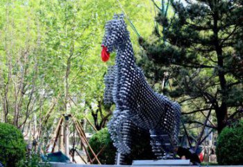 方塊馬雕塑精選，公園小品，抽象方塊馬雕塑廠家