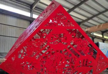 立方體雕塑標準，廣場系列，戶外鏤空立方體雕塑指用