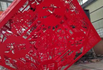 立方體雕塑提供，白鋼構(gòu)件，鏤空立方體雕塑生產(chǎn)廠家