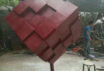 正方體雕塑供需，廣場雕塑，不銹鋼正方體雕塑選用