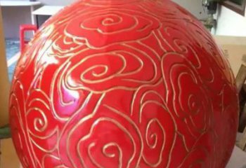 鏤空球雕塑廠家，美陳雕塑烤漆鏤空球雕塑優(yōu)選