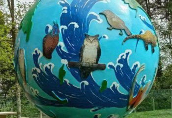 鏤空球雕塑點擊，中式工藝，烤漆鏤空球雕塑供給