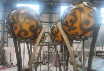 空心球雕塑制作，地標(biāo)擺件，景觀鏤空空心球雕塑選用