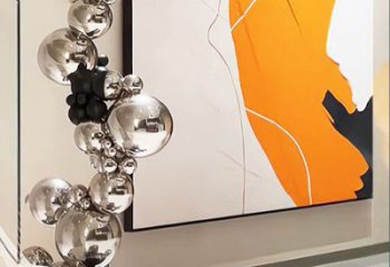 分子球雕塑定制，室外軟裝，不銹鋼分子球雕塑生產(chǎn)商