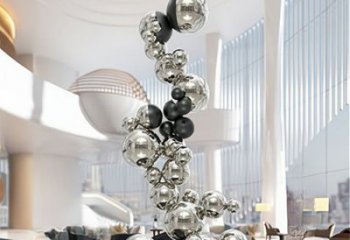 分子球雕塑制作，歐式風格，不銹鋼分子球雕塑優(yōu)選