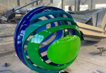 景觀球雕塑定制，地標(biāo)雕塑，不銹鋼景觀球雕塑定做