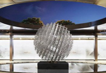 鏤空球雕塑擺件，室外軟裝，異形鏤空球雕塑定制