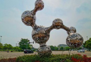原子球雕塑廠，鏤空工藝，不銹鋼原子球雕塑精選