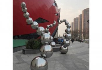 原子球雕塑定做，村標概念，不銹鋼原子球雕塑廠家