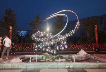 原子球雕塑選用，彩鋼制作，不銹鋼原子球雕塑制造商