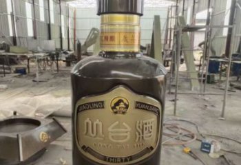 售樓部酒瓶雕塑,噴砂發(fā)光雕塑,烤漆題材