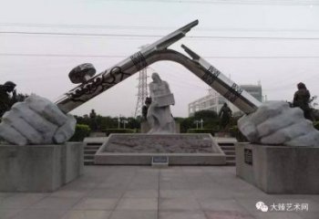 手握鋼筆雕塑，標識雕塑，不銹鋼手握鋼筆雕塑廠家