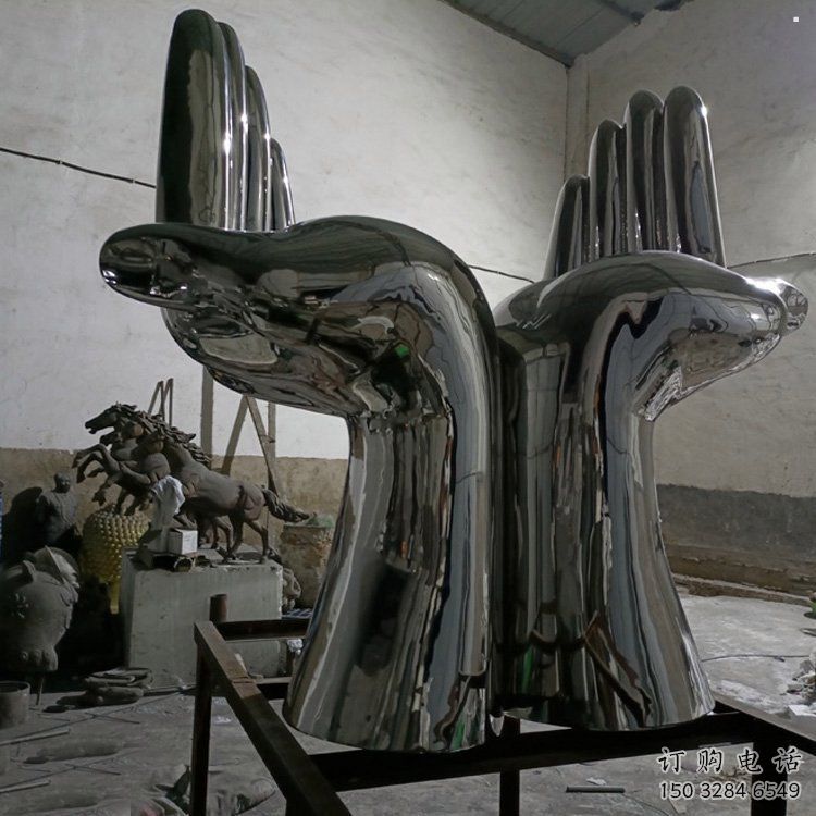 雙手雕塑批發，小區雕塑，不銹鋼雙手雕塑點擊