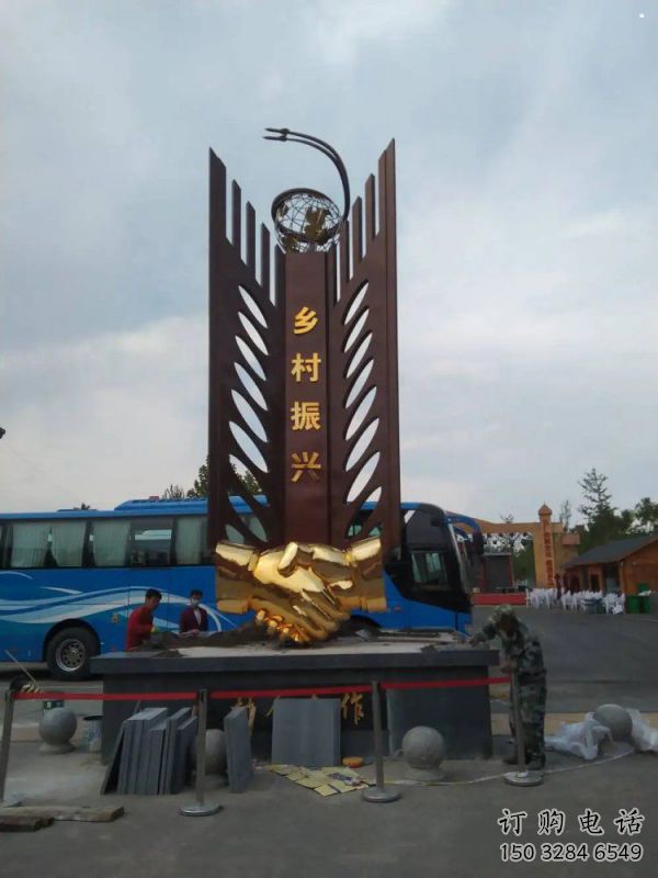 握手雕塑生產(chǎn)商，地標擺件，不銹鋼握手雕塑生產(chǎn)