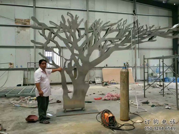 抽象鏤空樹雕塑，小區雕塑，鏤空剪紙樹雕塑廠家