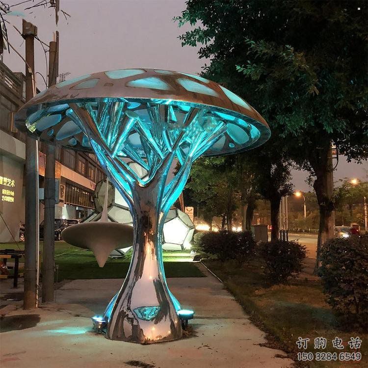 燈光樹雕塑生產(chǎn)，植物雕塑，各類燈光蘑菇樹雕塑定制