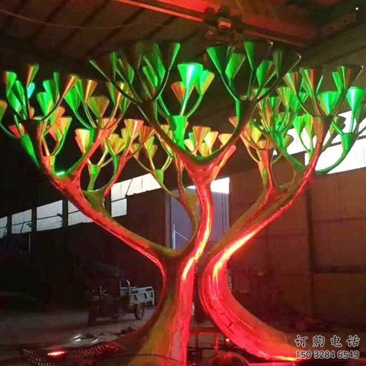 燈光樹雕塑優價，村標概念，燈光蘑菇樹雕塑廠家精品