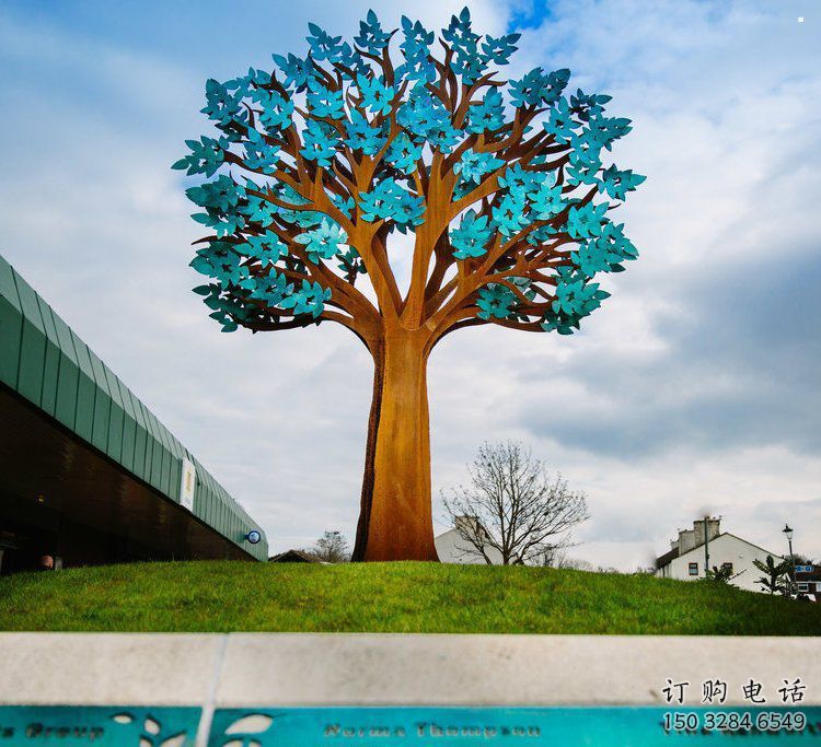 傘樹雕塑通用，戶外雕塑，戶外鏤空傘樹雕塑供應