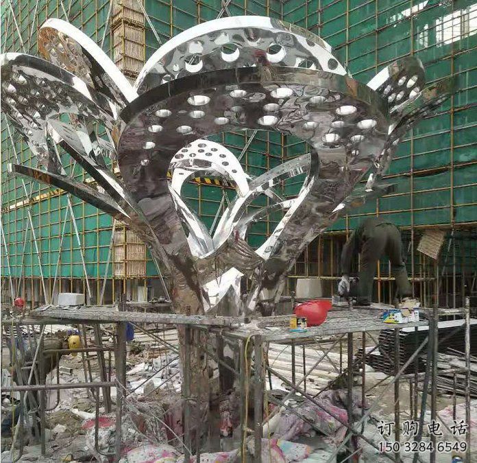 鏡面樹(shù)葉雕塑展品，花園小品，鏡面不銹鋼樹(shù)葉雕塑優(yōu)選