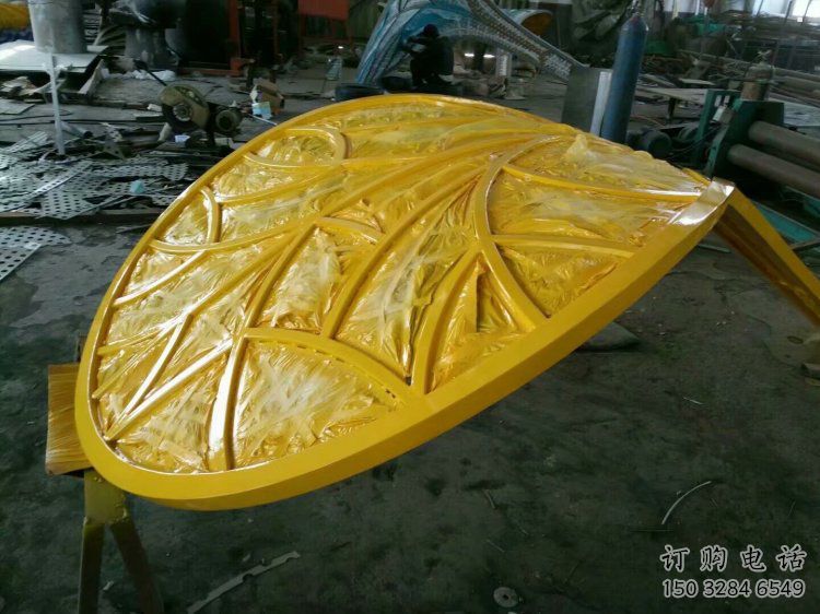 樹葉雕塑承接，街道標識，彩繪烤漆樹葉雕塑廠家