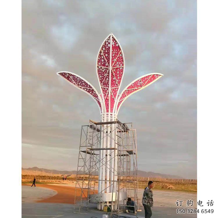 樹葉雕塑精選，彩鋼制作，園林烤漆樹葉雕塑標準