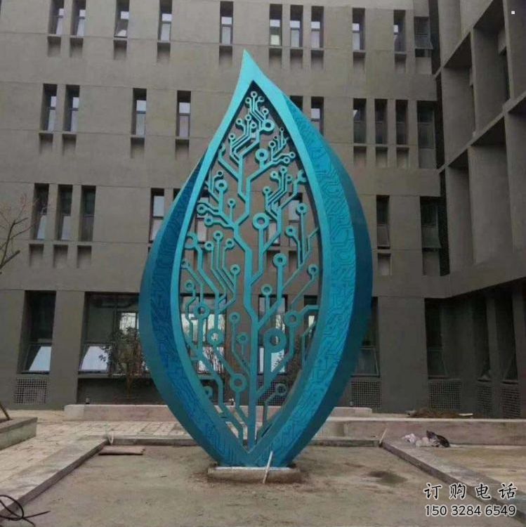 樹葉雕塑制作，景區(qū)雕塑，不銹鋼烤漆樹葉雕塑精選