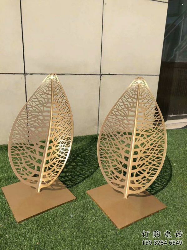 鏤空樹葉雕塑制造，小區雕塑，景觀鐵藝樹葉雕塑點擊