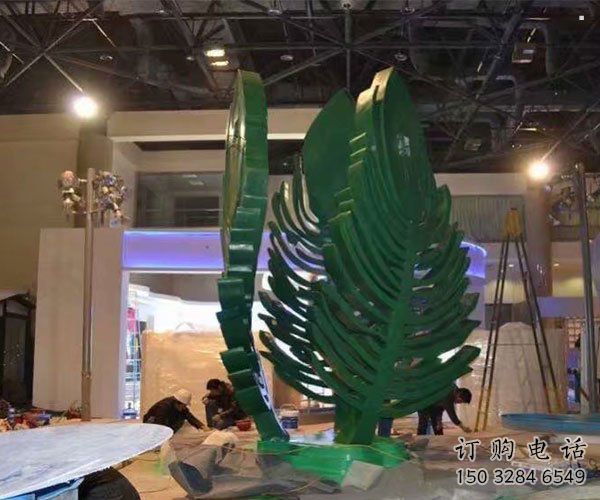 樹葉雕塑定制，城市裝飾，鐵藝樹葉雕塑廠家承接