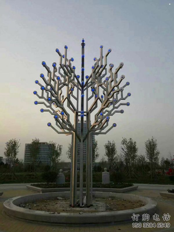風鈴樹雕塑服務商，白鋼構件，不銹鋼風鈴樹雕塑制作廠家
