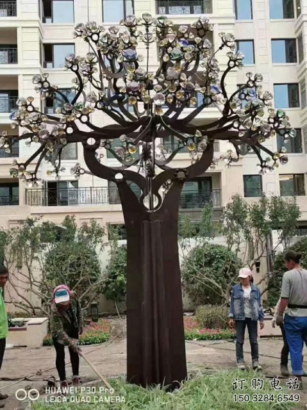 風鈴樹雕塑服務商，街景小品，不銹鋼風鈴樹雕塑服務商