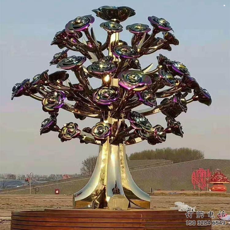 花樹雕塑加工商，鋼管組合，鈦金不銹鋼花樹雕塑定做