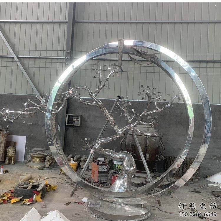 梅花樹雕塑精選，美陳雕塑，不銹鋼梅花樹雕塑供給