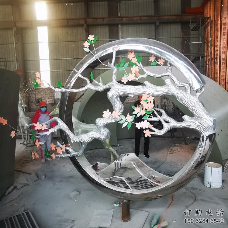 梅花樹雕塑通用，創意雕塑，不銹鋼梅花樹雕塑生產