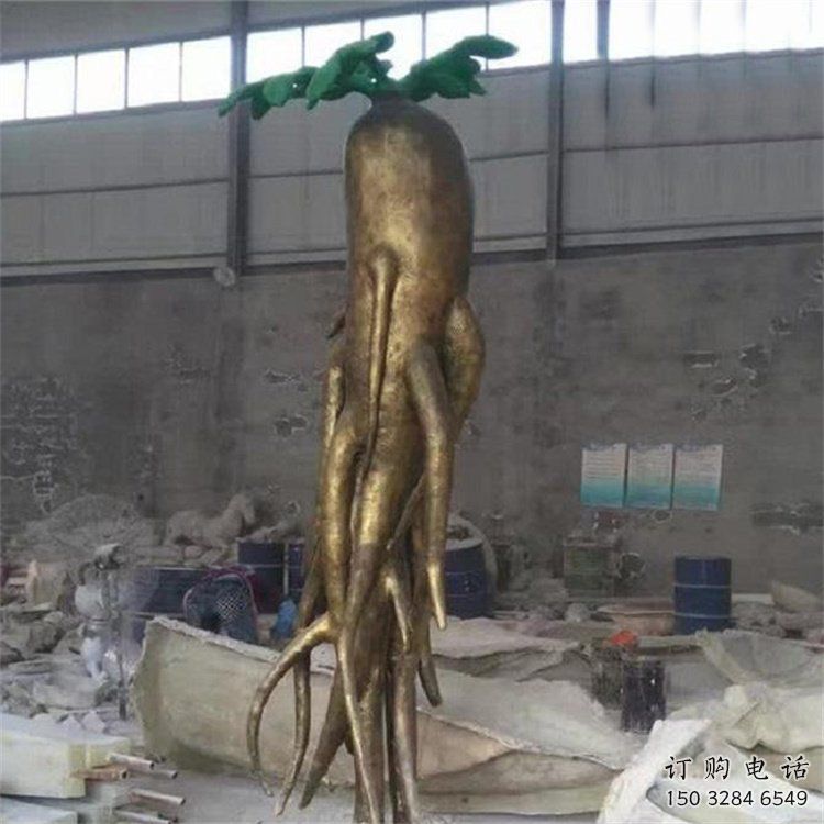 人參雕塑制作，圓雕系列，景觀人參樹(shù)雕塑展品