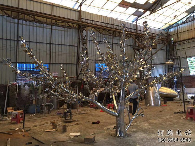 楓樹雕塑精選，美陳雕塑，不銹鋼楓樹雕塑制作