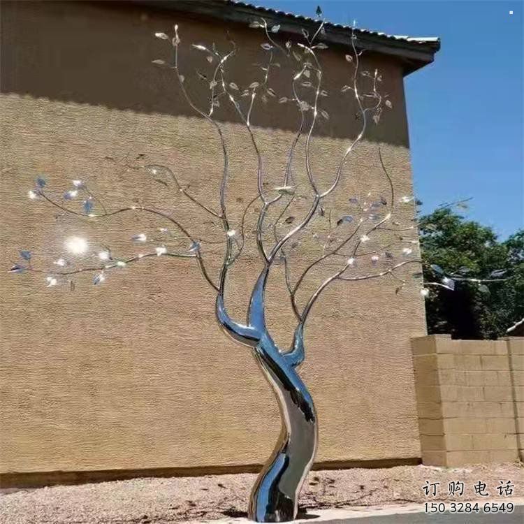 樹雕塑定制，景觀雕塑，不銹鋼樹雕塑預定