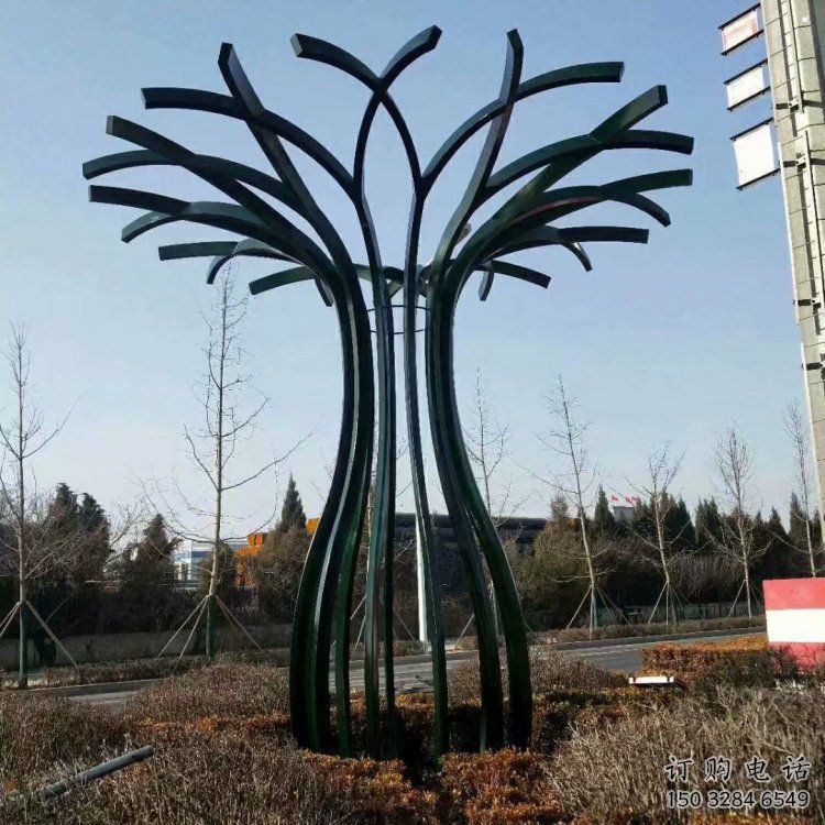 大型樹干雕塑選用，街道標識，不銹鋼樹干雕塑常用