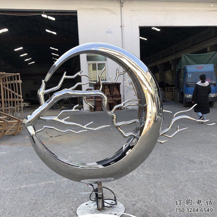 圓環(huán)樹雕塑服務(wù)商，美陳雕塑，不銹鋼圓環(huán)樹雕塑訂做