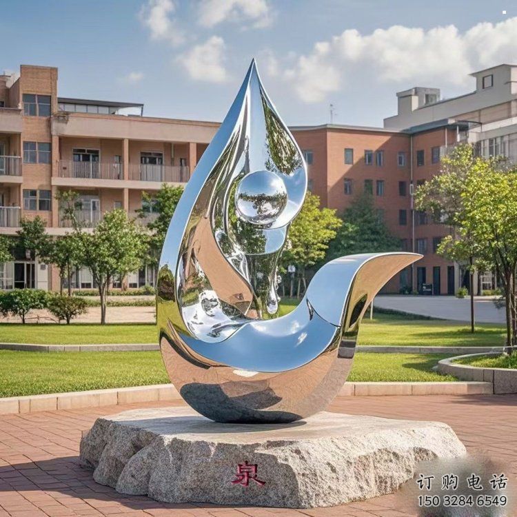 淚滴雕塑制造，白鋼構(gòu)件，不銹鋼淚滴雕塑提供