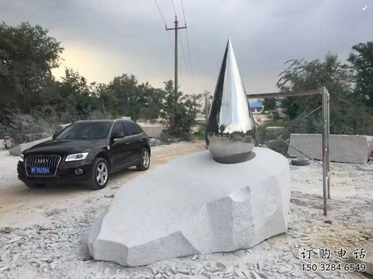 鏡面水珠雕塑廠家，立體藝術效果，不銹鋼材質制作