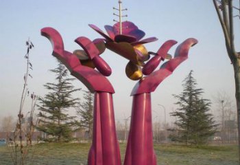 雙手雕塑生產商，城市雕塑，不銹鋼雙手雕塑廠家
