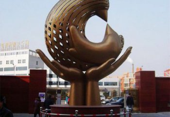 雙手雕塑系列精選，小區雕塑，不銹鋼雙手雕塑定做廠家