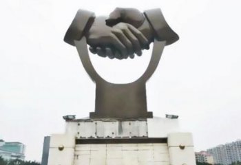 握手雕塑定價(jià)，室外雕塑，不銹鋼握手雕塑廠家精品