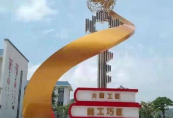 疊書雕塑廠家，彩鋼制作，景觀不銹鋼疊書雕塑優價